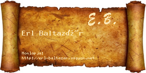 Erl Baltazár névjegykártya